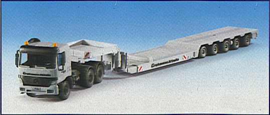 Kibri 13538 - H0 MB ACTROS 3-axle with SCHEUERLElow-loader trailer