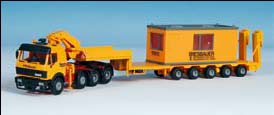 Kibri 13578 - H0 MB SK 4-axle with WIESBAUER low-loader trailer with container **discontinued**