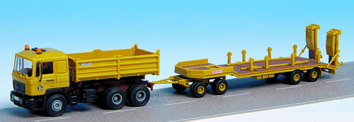 Kibri 14066 - H0 MAN tipper with low-loader trailer KIRCHHOFF