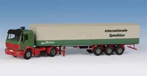 Kibri 14643 - H0 MB SK 2-axle truck with tarpaulin semi-trailer **discontinued**