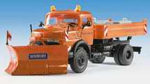 Kibri 15001 - H0 MB round bonnet truck with SCHMIDT pointed snowplough