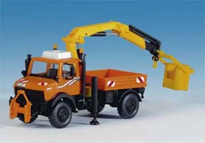 Kibri 15005 - H0 UNIMOG with loading crane and working cage
