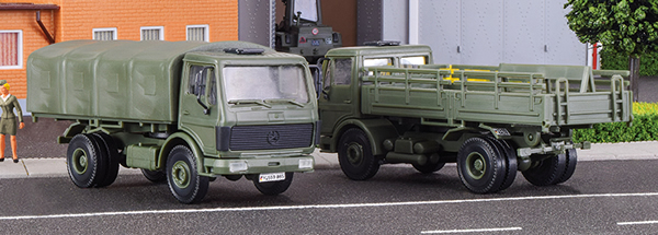 Kibri 18051 - H0 Military Truck MB 1017/1017A flatbed truck,2 pieces