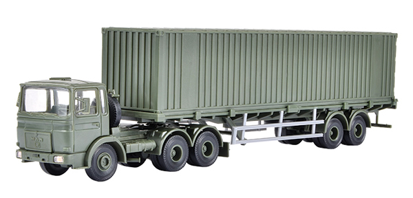 Kibri 18068 - H0 Military MAN 3-axle tractorwith 40‘ container trailer