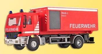 Kibri 18256 - H0 MB ACTROS with AC charger with roll-offdecontamination container