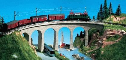 Kibri 37664 - N/Z Semmering viaduct with ice breakingfoundations, curved, single track