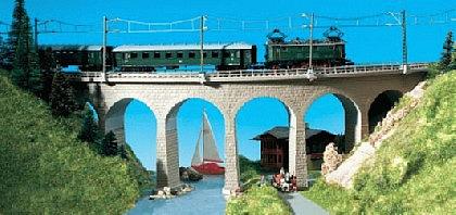 Kibri 37665 - N/Z Albula viaduct with ice breaking foundations, curved, single track