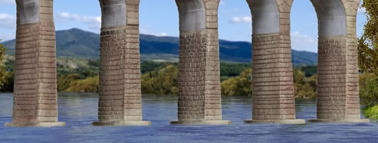 Kibri 37675 - N/Z Viaduct pillars with ice breaking foundations,6 pcs.