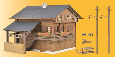 Kibri 38011 - H0 Mountain house with house illuminationstart-set