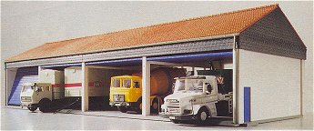 Kibri 38136 - H0 Garage for 4 lorries