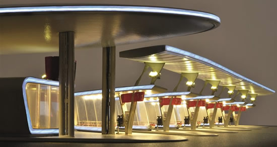Kibri 39000 - H0 Modern bus terminal, complete setincl. LED lighting