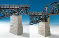 Kibri 39752 - H0 Universal brick-built bridge centre pillar,height variable