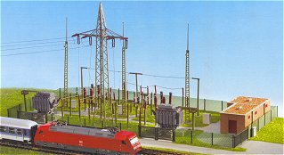 Kibri 39840 - H0 Electrical substation Baden-Baden withelectric lightning