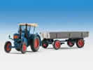 H0 LANZ tractor with rubber-tyred trailer