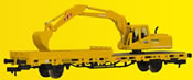 H0 Low side car with ATLAS excavator GleisBau,finished model