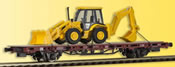 H0 Low side car with excavator loader JCB4CX 4x4x4, finished model **discontinued**
