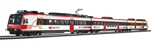 Liliput 133941 - railcar DOMINO Abt+B+RBD Glarner
