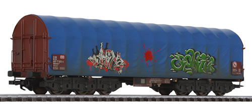 Liliput 235779 - Steel Transport Wagon Blue Tarpaulin DB Ep.V Weathered