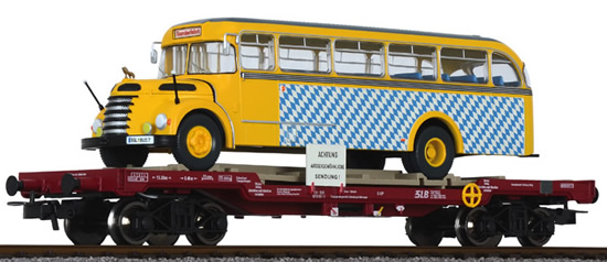 Liliput 235782 - flat wagon OBB with omnibus Graef+Stift vers.2