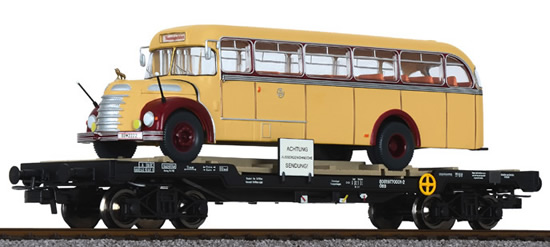 Liliput 235783 - flat wagon OBB with omnibus Graef+Stift vers.3