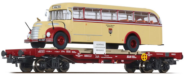 Liliput 235785 - Flat Wagon with Bus Salzburger Stadtwerke