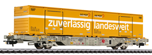 Liliput 240040 - special set flat wagon with container  swiss post