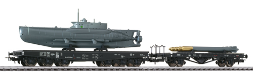 Liliput 240069 - Wagon set IV, submarine transport, DR epoch II