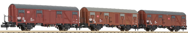 Liliput 260136 - 3pc Covered Freight Car Set type Gos 245