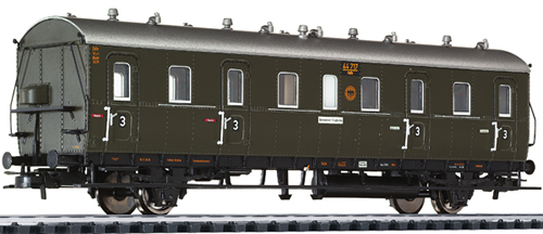 Liliput 334027 - Passenger Coach 3rd Class Cdtr 21/31 DRG + Load Comp.  EP II