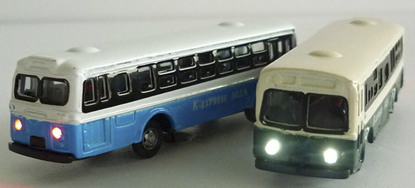 Mabar 60185-N - 2 bus with lights (metal)