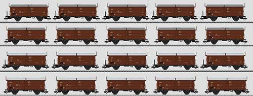 Marklin 00769 - Display with 20 Type Tes-t-58 Kmmgks Freight Cars