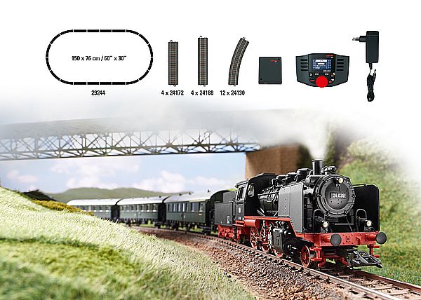 Marklin 29244 - Branch Line with a Class 24 Digital Starter Set (MFX Sound & Smoke)