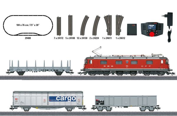 Marklin 29488 - Swiss SBB Freight Train with a Class Re 620 Digital Starter Set (MFX Sound)