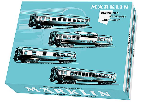 Marklin 40851 - DB Tin-Plate Rheingold Car Set (MHI Exclusiv 1/2023 Item)