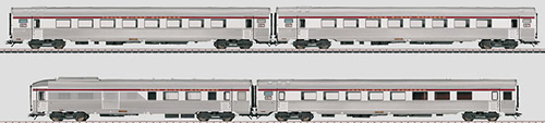 Marklin 41874 - SNCB/SNCF PBA L´Oiseau Bleu TEE Passenger Car Set, 4 Cars (L)