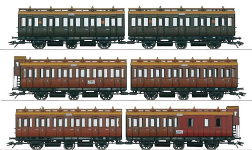 Marklin 42041 - Set with 3 Pairs of KPEV Compartment Cars