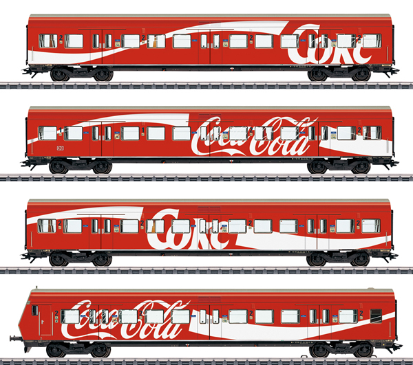 Marklin 43890 - DB AG S-Bahn Passenger 4-Car Set with Coca Cola® Advertising, Era V