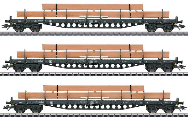 Marklin 47153 - Stake Car Set with Load of Wood