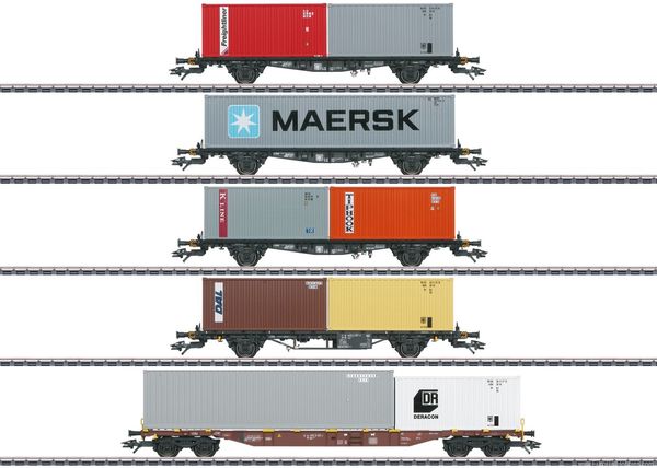 Marklin 47680 - 5pc Container Transport Car Set - MHI Exclusive