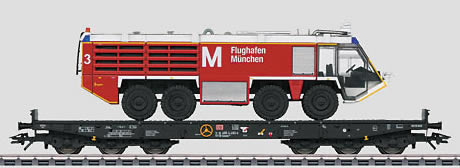 Marklin 48736 - DB Flat Car w/Ziegler Z8 Fire Truck (L)