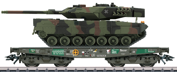 Marklin 48748 - Type Rlmmps Heavy-Duty Flat Car w/Leo 2 Tank, Era V