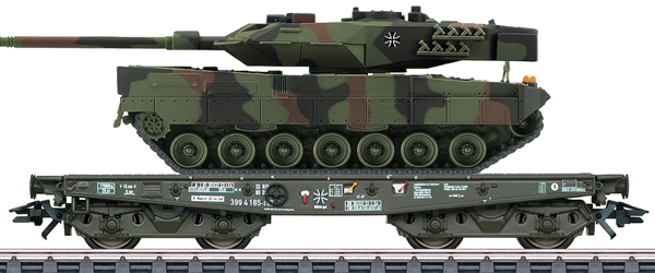 Marklin 48793 - Type Rlmmps Heavy-Duty Flat Car w/Leo 2 Tank, Era V