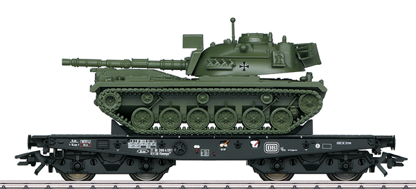 Marklin 48796 - DB Type Rlmmps Heavy-Duty Flat Car with M48 Tank, Era IV