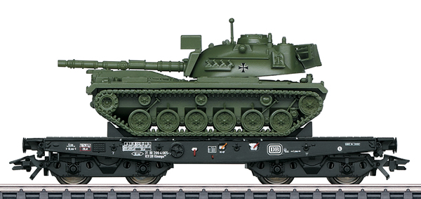Marklin 48798 - DB Type Rlmmps Heavy-Duty Flat Car with M48 Tank, Era IV