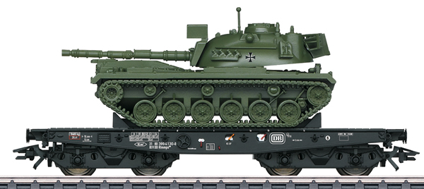 Marklin 48799 - DB Type Rlmmps Heavy-Duty Flat Car with M48 Tank, Era IV