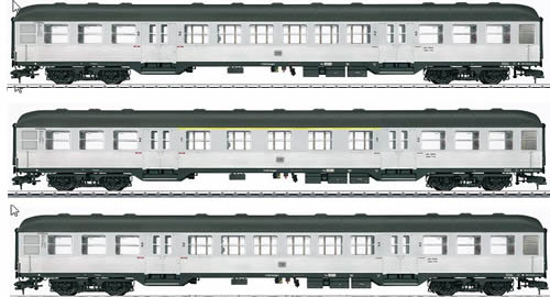 Marklin 58341 - German Passenger Car Set (3-pieces) Silberling of the DB