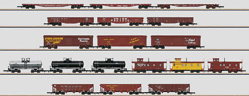 Marklin 82499 - Display with 18 US Freight Cars