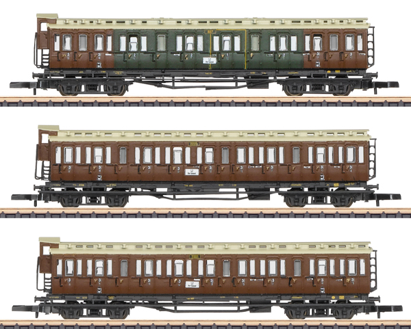 Marklin 87568 - German Prussian Car Set with 3 Compartment Cars