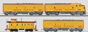 Digital Union Pacific F7 A-B-B Diesel Locomotive and Caboose Set