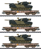 DSB Type Slmmps Heavy-Duty Flat 3-Car Set with Leo Tanks, Era V